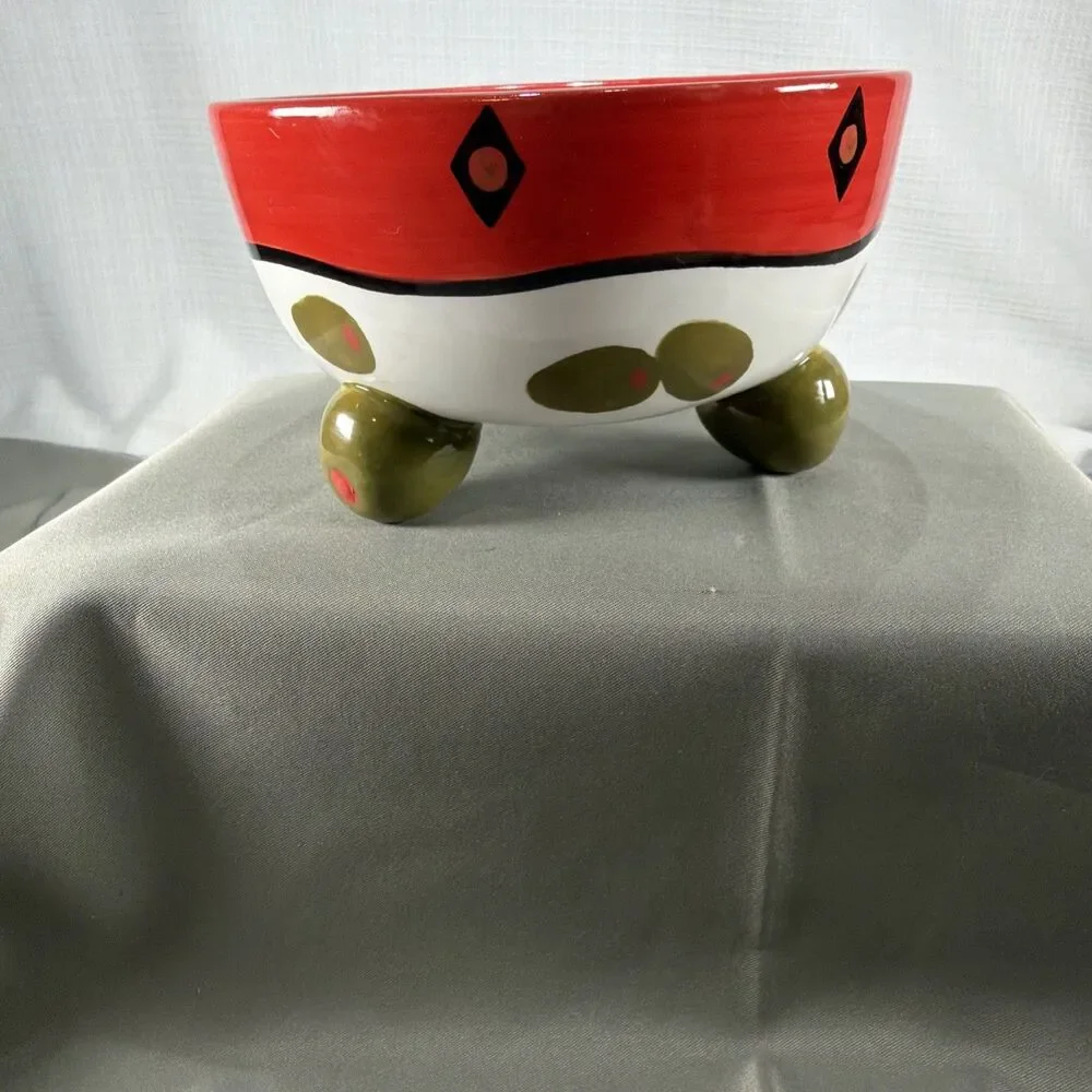 Vintage Bella Casa by Ganz Olive Serving Bowl Tripod